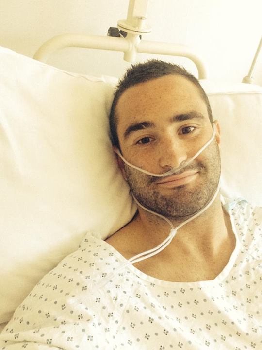 Kearney posted this selfie from his hospital bed after his successful operation